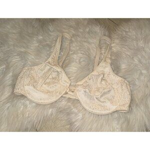 Vtg Simple Solutions Maidenform 8429 Floral Print Unlined Bra UW 38B Light Beige